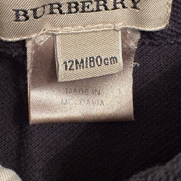Authentic Burberry navy long sleeve polo shirt size 12months - Picture 6 of 7
